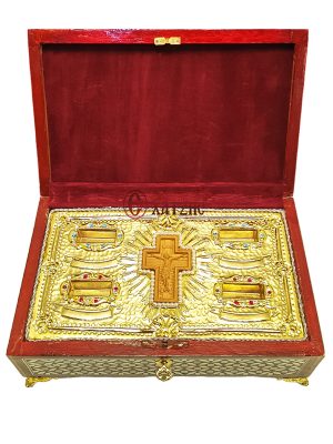 Λειψανοθήκη Φίλντισι Με Ένθετο Σταυρό